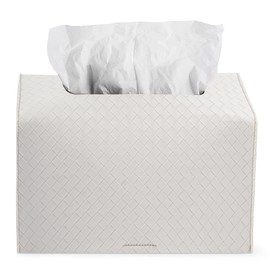 LIZIMANDU Leather Cover for Disposable Paper Hand Towel Box, Compatible with Kleenex Paper Hand Towel(1-White)