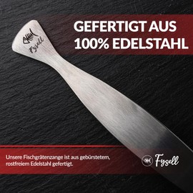 Fysell Brushed Stainless Steel Fish Bone Tongs - Straight Head Bone Tweezers - Fish Tweezers for Precise Fish Bone Removal - Rustproof & Dishwasher Safe Herringbone Tongs