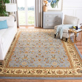 SAFAVIEH Lyndhurst Collection Area Rug - 8' x 10', Light Blue & Ivory, Traditional Oriental Design, Non-Shedding & Easy Care, Ideal for High Traffic Areas in Living Room, Bedroom (LNH312B)