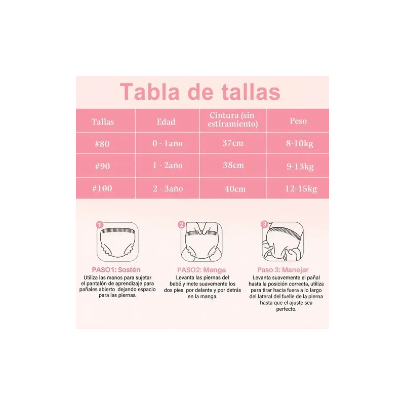 6pcs Pañales Calzones Entrenadores Reutilizables Ecológico