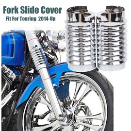 Unbranded Chrome Fork Boot Slider Cover For Harley Road King Glide Street FLHX FLHR 14-23