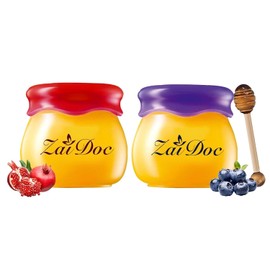 Paquete de 2 máscaras labiales y bálsamo de día, soluciones para pelar en seco, sangrado agrietado, arrugas de labios y color opaco, infusión de flor de cerezo miel, 0.35 onzas