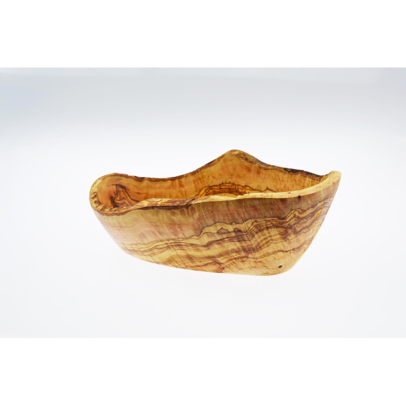 Olive Wood Ovale rustikale Schüssel für Salat/Obst, Holz, Getreide/Natur, 24