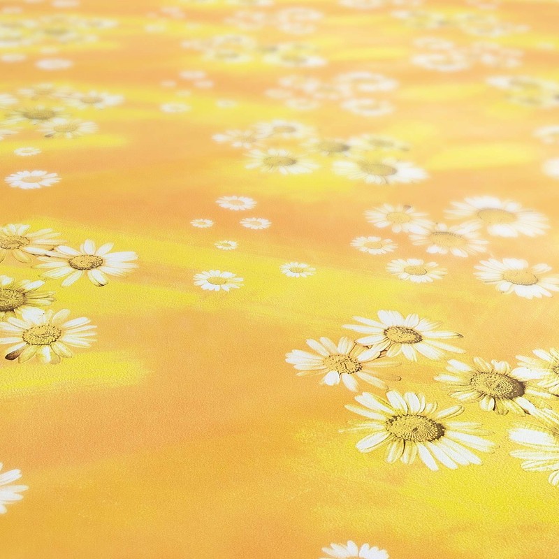 ANRO Oilcloth Tablecloth Oilcloth Tablecloth Camomile Yellow Flowers Sun 100