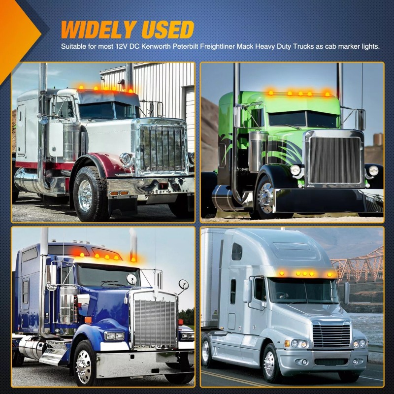 Nilight Cab Roof Marker Light 5 PCS 18 LED Amber