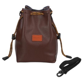 PATIKIL Soft Camera Bag,Lens Case Crossbody Drawstring Pouch Shoulder Bag for Outdoor Travel DSLR Cameras, Size S, Brown