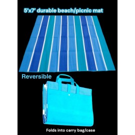 Mainstays Outdoor Family Size Picnic Beach Mat:  Reversible 2 in 1, Portable,Durab