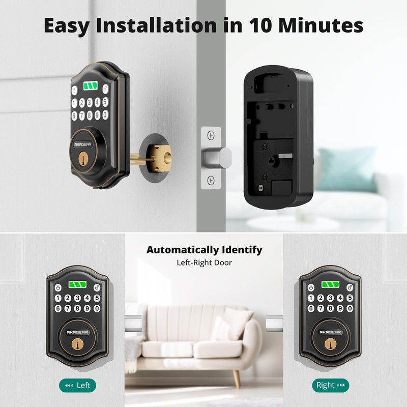 AkaGear Keyless Entry Door Lock with Keypad - Smart Deadbolt