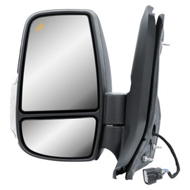 Replacement Driver Left Side Mirror Power Mirror and Heated with BLIS (Blind Spot Sensor) and Indicator Manual Folding Fit Ford Transit 150 250 350 from 2015 to Onward