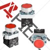APIELE 2PCS 22MM Momentary Push Button Switch Red Green 1NO