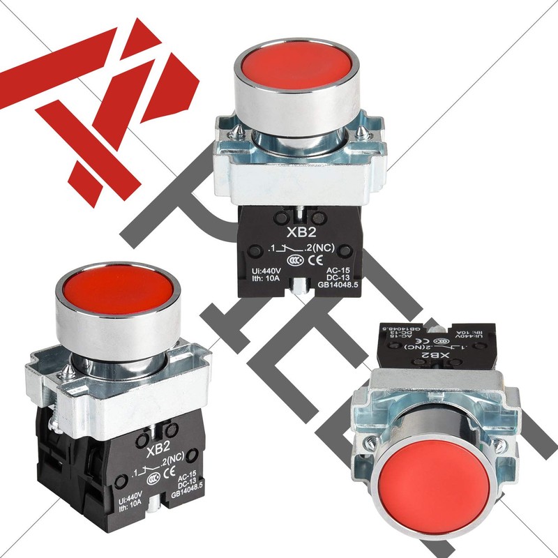 APIELE 2PCS 22MM Momentary Push Button Switch Red Green 1NO