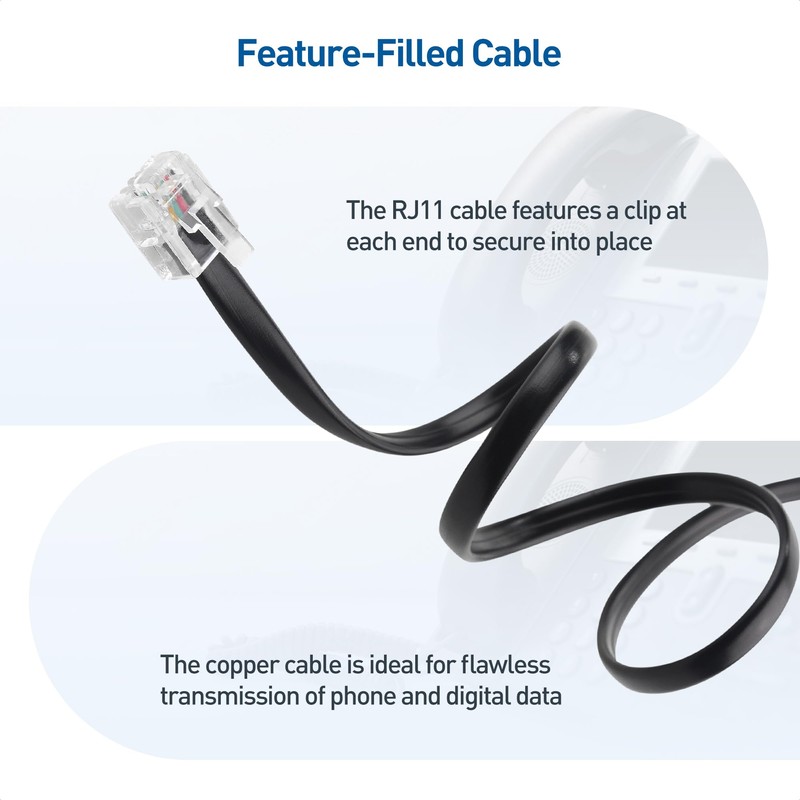 Cable Matters 2-Pack ADSL Cable 1m (RJ11 to RJ11 Cable)