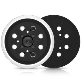 BESPOTCL 125mm Sanding Disc with 8 Holes and Hook and Loop Velcro System, Compatible with Bosch PEX 300 AE and PEX 400 AE Random Orbital Sander, 2 Pack Medium Hard Sanding Plate