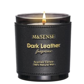 M&SENSE Tobacco Leather Berries Scented Candles, Heavy Scented Candles,Vegan Soy Wax,10oz 42-Hour Long Burning Time,Relax Home Fragrance, Cozy Romance Fancy Gifts for Man Dad in Living Rooms Bedroom