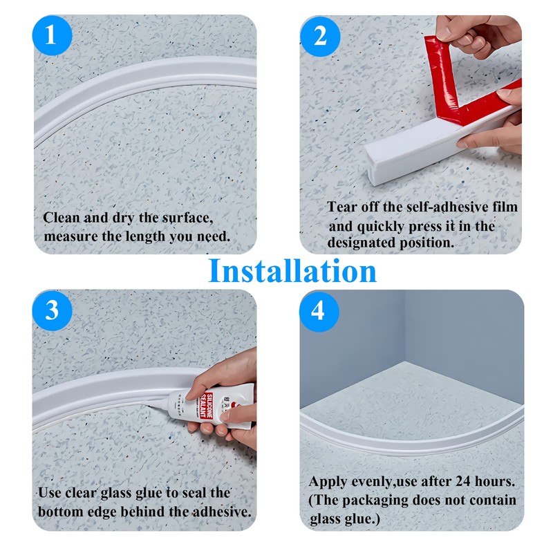 78 Inch Collapsible Shower Water Dam,Shower Stopper Barrier and Retention