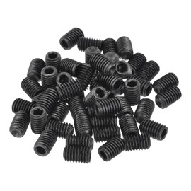 sourcing map Socket Set Screws,50Pcs M8x12mm Metric -Carbon Steel Hex Socket Set Headless Cup Point Grub Screws, for Repairing Compact Instruments, Machinery and Equipment (Black)