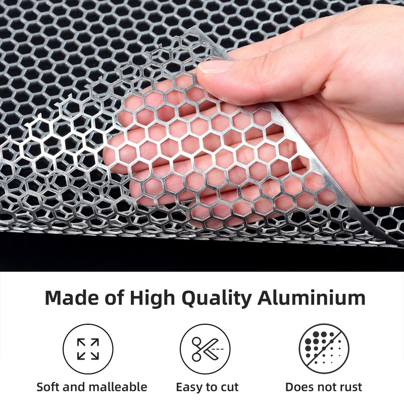 AggAuto Universal 40"x13" Car Grill Mesh - Aluminum Alloy Automotive