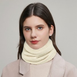 Unisex Winter Neck Windproof Warm Thickened Lining Fashion Knitted Scarf Suitable for Men and Women Travel Cycling Climbing Skiing