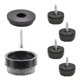 Wagner QuickClick® Felt Glides Furniture Glides Chair Glides 12-Piece Set for Screwing on – 4 x Silencer Base + Screw + Sliding Attachment Interchangeable – Ultra Soft Slim – Diameter 17 mm – Made in