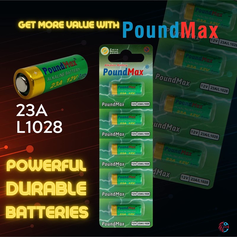 PoundMax 23A / L1028 Batteries 12v Alkaline Battery Combo Pack
