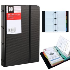 FOJIIUOK Business Cards Ring Binder Business Card Folder Business Cards Ring Binder for 180 Cards Business Card Folder Ideal for Office and Practice Business Card Book Customer Cards Credit Cards