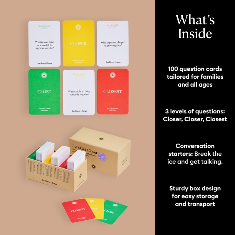 Intelligent Change Get Closer: Family Bonding Question Card Game, Conversation