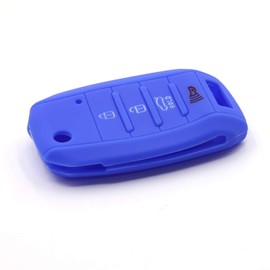 LIGHTKOREA - Carcasa plegable de silicona para llave Kia Optima Cerato Forte Rondo Carens Soul Sportage Rio Picanto (azul)