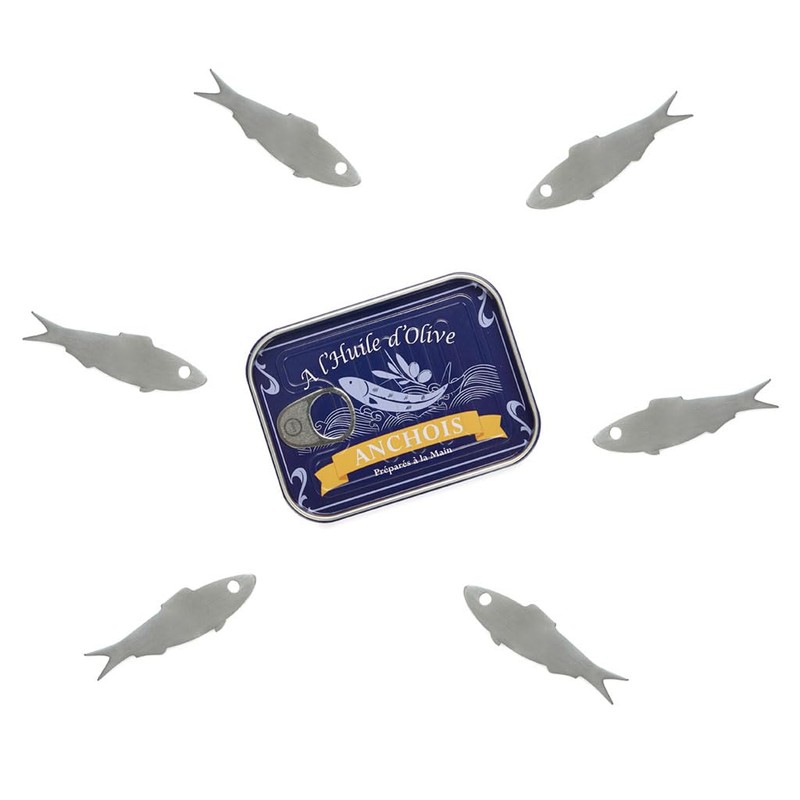 Balvi Fork Appetizer Conserverie Anchois Retro Design Canned Anchovy Can/INOX