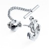 Silver Tone Tie Pin Tie Tack with Chain Partty Accessories