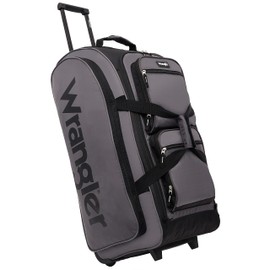 Wrangler Wesley Rolling Duffel Bag, Charcoal, Large 30-Inch