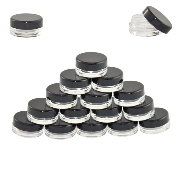 SEADEAR Empty Clear 5 Gram Plastic Pot Jars Cosmetic Containers With Lids Eye Shadow Container (50 Pcs)