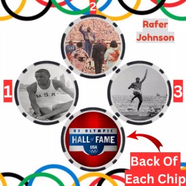Olympics Ralph Boston Track & Field Olympian Set Of 3 Collectible Poker Chips