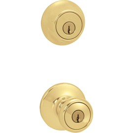 Kwikset 690 Tylo Entry Knob and Single Cylinder Deadbolt Combo 6-Pack, Polished Brass