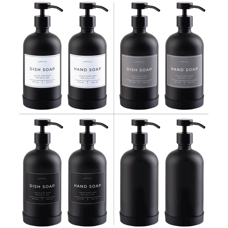 Hand and Dish Soap Dispenser for Kitchen and Bathroom, Set