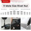 SHAOHUA 225PCS Rivet Nut Kit Rivnuts #8-32#10-24 1/4’’-20 5/16’’-18 3/8’’-16