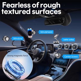 LANXINGLUO car Full Metal phone holder magnetic,vacuum magnetic phone holder for cars,for magsafe car mount Upgraded 360° rotation,silver