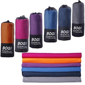 BOGI Microfiber Travel Sports Towel-Quick Dry Towel, Soft Lightweight Microfiber Camping Towel Absorbent Compact Travel Towel for Camping Gym Beach Bath Yoga Swimming Backpacking (M:40''x20''-Grey)
