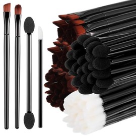 MAQUITA Set de 250 brochas desechables para maquillaje de cejas, 100 brochas angulares/redondas para cejas, 50 brochas de doble punta para sombras de ojos, 100 brochas para labios para mujeres y niñas