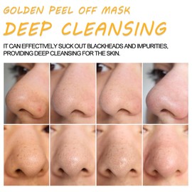 Gold Peel Off Mask, Peel Off Anti Falten Whiten Maske, Goldfolien Reinigung Maske, Anti Falten Anti Aging Gesichtsmaske für Jeden Hauttyp, Hautstraffend & Verjüngend Für Strahlende Gesichtsmasken