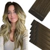 HOTBANANA Invisi Edge Tape in Hair Extensions Human Hair, 20inch