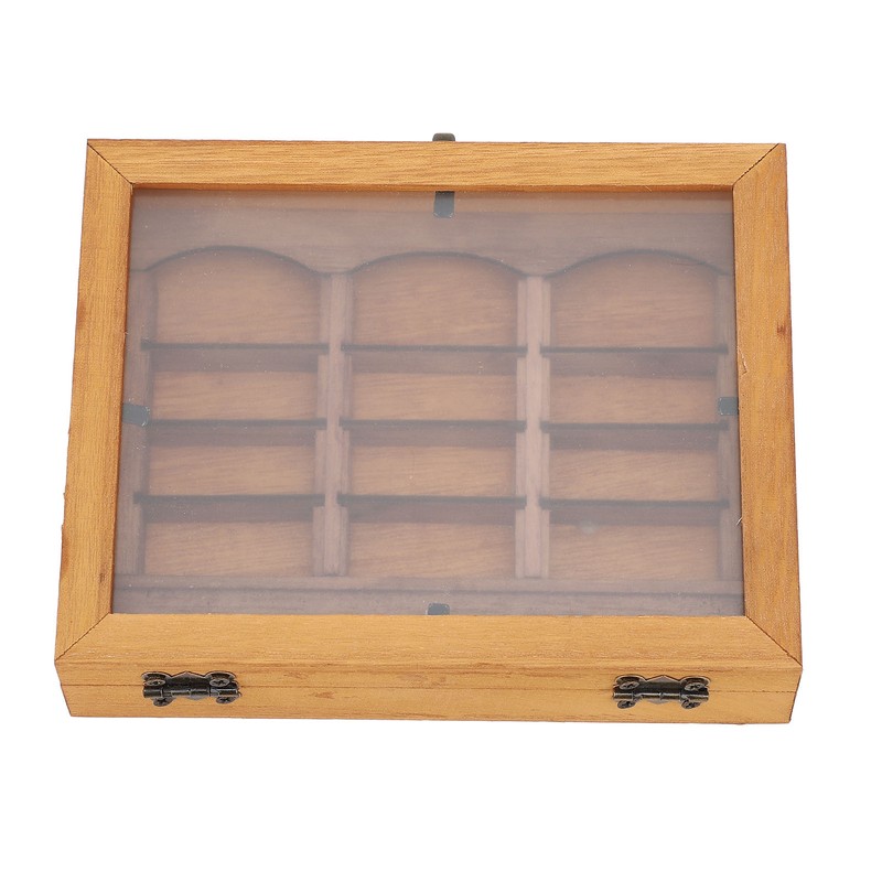 Miniature Wooden Bookshelf Anxiety Relief Multi Books Display Case Cabinet