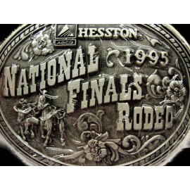 Hesston 1995 NFR Rodeo Steer Wrestling Belt Buckle Hesston Limited Collectors PRCA New