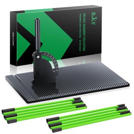 BKF Golf Alignment Sticks and Angle Holder Set with Portable Bag, Golf Swing Trainer, Golf Training Practice Teaching Aid and Equipment, Golf Accessories Gifts for Man