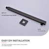 Square Shower Arm with Flange 16 Inch Wall Mounted Rainfall