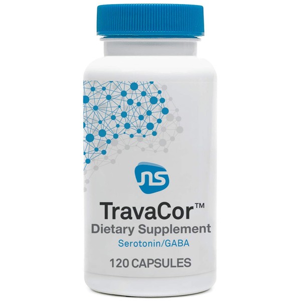 NeuroScience TravaCor - Mood and Calm Support Complex with 5-HTP and L-Theanine, Serotonin and GABA Neurotransmitter Supplement (120 Capsules)