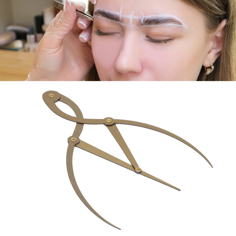 Eyebrow Ruler Multifunctional Stainless Steel 3 Point Positioning Ruler for