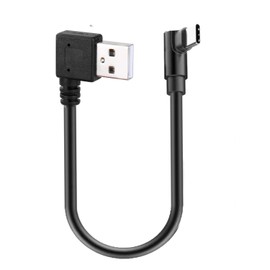 Compact 25cm Short USB Type-C Cable for Dash Cam, Durable PVC Material, Black, Designed for Convenient and Space-Saving Connection in Vehicles