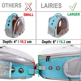 Portable Small Animal Backpack Travel Breathable Pet Carrier Bag Cages for Guinea Pig, Rabbit, Bearded Dragon, Squirrel, Tortoise, Bird, Lizard