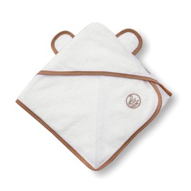 Melbe Baby Premium Hooded Baby Towel – Ultra-Soft Rayon from Bamboo 500GSM, Large 35×35", Off-White Unisex – for Newborns & Toddlers