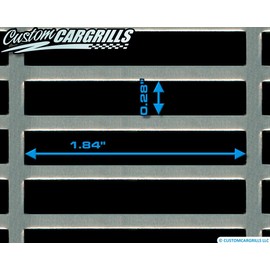 customcargrills 16"x48" Perforated Rectangle Grill Mesh Sheet - Silver - Shipped Flat, 0.28 x 1.84 inch rectangle hole opening, 0.065" thick raw Aluminum, Made in USA